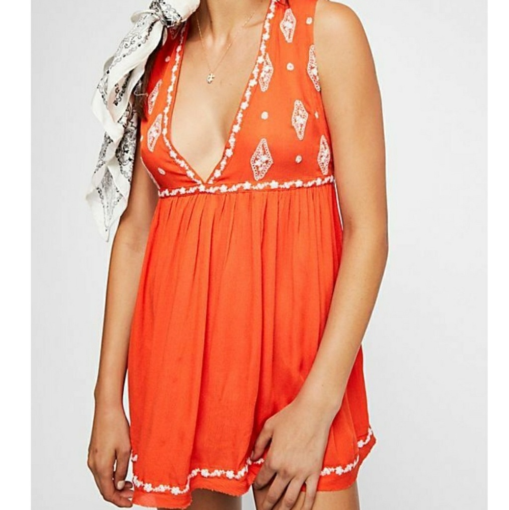 NEW Free People Diamond Embroidered Boho Top